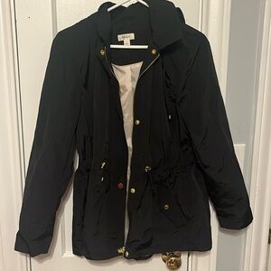 Black right jacket with gold zipper and buttons